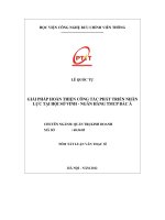 Giải pháp hoàn thiện công tác phát triển nhân lực tại hội sở vinh   ngân hàng TMCP bắc á