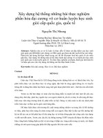 Xây dựng hệ thống những bài thực nghiệm phần hóa đại cương vô cơ huấn luyện học sinh giỏi cấp quốc gia, quốc tế