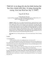 Thiết kế và sử dụng bộ câu hỏi định hướng bài học theo chuẩn kiến thức kĩ năng chương đại cương kim loại hoá học lớp 12 THPT