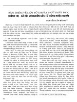 Tài liệu Báo cáo khoa học:Bàn thêm một số thuật ngữ triết học doc