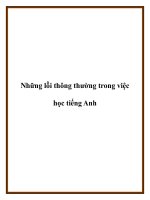 Tài liệu Những lỗi thông thường trong việc học tiếng Anh pdf
