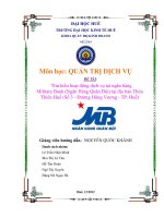 Tìm hiểu hoạt động dịch vụ tại ngân hàng Military Bank (Ngân Hàng Quân Đội) tại địa bàn Thừa Thiên Huế (Số 3 - Đường Hùng Vương - TP. Huế)