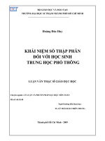 khái niệm số thập phân đối với học sinh trung học phổ thông