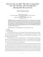 Dạy học tích cực phần “đạo hàm và ứng dụng” cho sinh viên học viện tài chính theo phương thức đào tạo tín chỉ