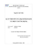 k–lý thuyết của đại số banach và một vài ứng dụng