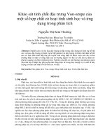 Khảo sát tính chất đặc trưng von ampe của một số hợp chất có hoạt tính sinh học và ứng dụng trong phân tích