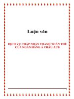 DỊCH VỤ CHẤP NHẬN THANH TOÁN THẺ CỦA NGÂN HÀNG Á CHÂU-ACB
