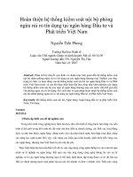 Hoàn thiện hệ thống kiểm soát nội bộ phòng ngừa rủi ro tín dụng tại ngân hàng đầu tư và phát triển việt nam