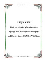 Tài liệu LUẬN VĂN: Tính tất yếu của qúa trình công nghiệp hoá, hiện đại hoá trong sự nghiệp xây dựng CNXH ở Việt Nam pptx