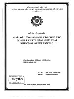 bước đầu ứng dụng gis vào công tác quản lý chất lượng nước thải