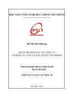 Quản trị nhân sự tại công ty cổ phần tư vấn và xây dựng tân phong