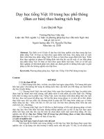 Dạy học tiếng việt 10 trung học phổ thông (ban cơ bản) theo hướng tích hợp