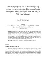 Thực hiện pháp luật bảo vệ môi trường ở cấp phường và vai trò của cộng đồng trong công tác bảo vệ môi trường nhằm phát triển bền vững ở việt nam hiện nay