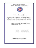 NGHIÊN CỨU XÂY DỰNG PHẦN MỀN DSX 1.0 HỖ TRỢ CÔNG TÁC GIÁO DỤC MÔI TRƯỜNG