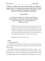 Chế tạo và khảo sát một số tính chất của chất tạo màng trên cơ sở nhựa polyuretan thu được từ quá trình tái chế polycarbonate phế thải