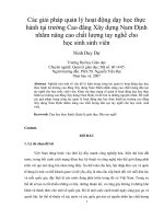 Các giải pháp quản lý hoạt động dạy học thực hành tại trường cao đẳng xây dựng nam định nhằm nâng cao chất lượng tay nghề cho học sinh sinh viên
