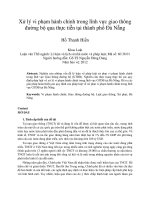 Xử lý vi phạm hành chính trong lĩnh vực giao thông đường bộ qua thực tiễn tại thành phố đà nẵng