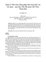 Quản lý nhà nước bằng pháp luật trong lĩnh vực hải quan – qua thực tiễn hải quan tỉnh thừa thiên huế