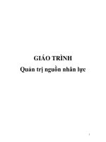 Tài liệu GIÁO TRÌNH :Quản trị nguồn nhân lực ppt