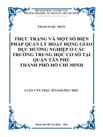 thực trạng và một số biện pháp quản lý hoạt động giáo dục hướng nghiệp ở các trường trung học cơ sở tại quận tân phú thành phố hồ chí minh