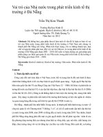 Vai trò của nhà nước trong phát triển kinh tế thị trường ở đà nẵng