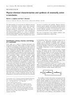 Tài liệu Báo cáo khoa học: Physico-chemical characterization and synthesis of neuronally active a-conotoxins docx