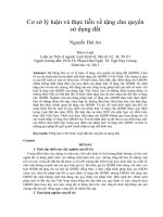 Cơ sở lý luận và thực tiễn về tặng cho quyền sử dụng đất