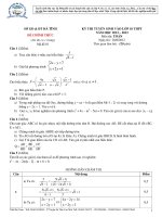 Tài liệu KỲ THI TUYỂN SINH VÀO LỚP 10 THPT NĂM HỌC 2012 – 2013 Môn thi: TOÁN đề 1 ppt