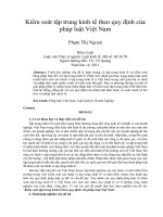 Kiểm soát tập trung kinh tế theo quy định của pháp luật việt nam