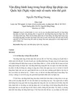Vận động hành lang trong hoạt động lập pháp của quốc hội (nghị viện) một số nước trên thế giới