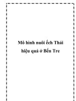 Tài liệu Mô hình nuôi ếch Thái hiệu quả ở Bến Tre pptx