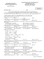 Tài liệu ĐỀ KIỂM TRA CHẤT LƯỢNG HỌC KÌ I MÔN HỌC: HÓA HỌC 10 TRƯỜNG THPT KRÔNG NÔ Mã đề 485 docx