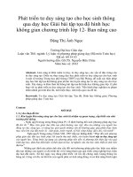 Phát triển tư duy sáng tạo cho học sinh thông qua dạy học giải bài tập tọa độ hình học không gian chương trình lớp 12  ban nâng cao