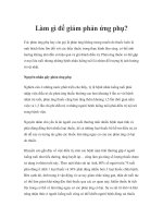 Tài liệu Làm gì để giảm phản ứng phụ? pptx