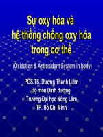 Tài liệu Sự oxy hóa và hệ thống chống oxy hóa trong cơ thể pot