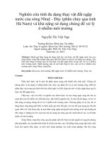 Nghiên cứu tính đa dạng thực vật đất ngập nước của sông nhuệ   đáy (phần chảy qua tỉnh hà nam) và khả năng sử dụng chúng để xử lý ô nhiễm môi trường