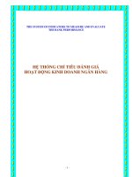 Tài liệu HỆ THỐNG CHỈ TIÊU ĐÁNH GIÁ HOẠT ĐỘNG KINH DOANH NGÂN HÀNG doc
