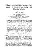 Nghiên cứu tác dụng chống ung thư của một số hoạt chất phân lập từ hạt nhục đậu khấu (myristica fragrans)