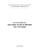 Báo cáo nghiên cứu Thực trạng, vai trò và tiềm năng của y tế tư nhân