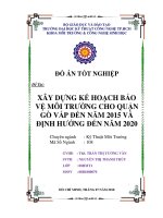 Xây dựng kế hoạch bảo vệ môi trường cho quận Gò Vấp đến năm 2015 và định hướng đến năm 2020