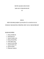 phân tích hoạt động tạo nguồn của cơ sở sản xuất tinh dầu trầm hương ở phường thủy xuân, thành phố huế.