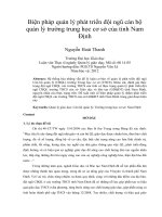 Biện pháp quản lý phát triển đội ngũ cán bộ quản lý trường trung học cơ sở của tỉnh nam định