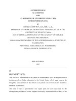 Tài liệu ANTHROPOLOGY: AS A SCIENCE AND AS A BRANCH OF UNIVERSITY EDUCATION IN THE UNITED STATES pptx