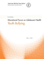 Tài liệu Educational Forum on Adolescent Health: Youth Bullying doc