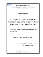 vận dụng dạy học theo chủ đề trong dạy học chương “từ vi mô đến vĩ mô” lớp 12 thpt ban nâng cao