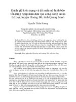 Đánh giá hiện trạng và đề xuất mô hình bảo tồn rừng ngập mặn dựa vào cộng đồng tại xã lê lợi, huyện hoàng bồ, tỉnh quảng ninh