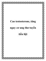 Tài liệu Cao testosterone, tăng nguy cơ ung thư tuyến tiền liệt ppt