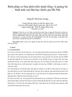 Biện pháp cơ bản phát triển danh tiếng và quảng bá hình ảnh của đại học quốc gia hà nội