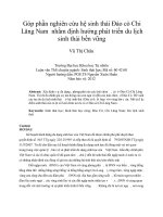 Góp phần nghiên cứu hệ sinh thái đảo cò chi lăng nam nhằm định hướng phát triển du lịch sinh thái bền vững