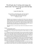 Vấn đề giáo dục lý tưởng cách mạng cho thanh niên việt nam trong quá trình hội hập quốc tế